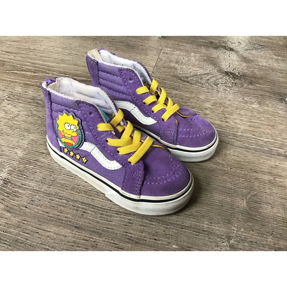 Vans The Simpsons Toddler Size 6.5 Lisa For President Sk8Hi Sneaker Shoes